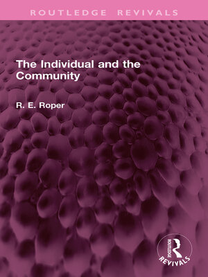 cover image of The Individual and the Community
